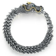 Retro Head Dragon Link Chain Bracelet Spring Hook Clasp Wristband Gothic Style Dragon Curb Chain Bracelet Jewelry Gifts